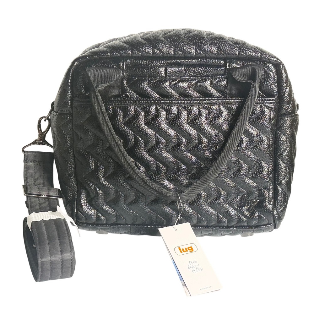 Lug Jive VL Crossbody Bag Black Quilted Vegan Leather Adjustable Strap NWT